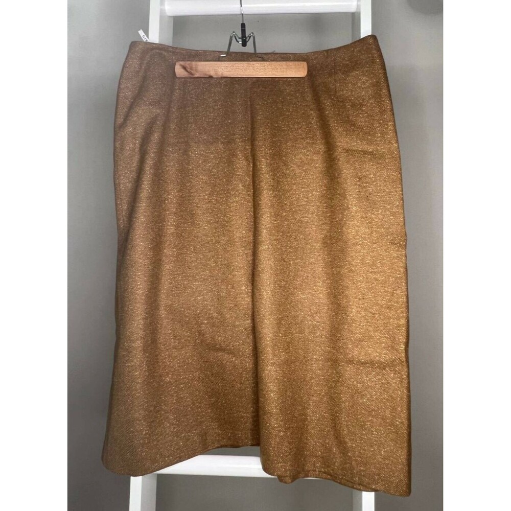 Givenchy Wool Skirt 18W Yellow A-Line Plus New